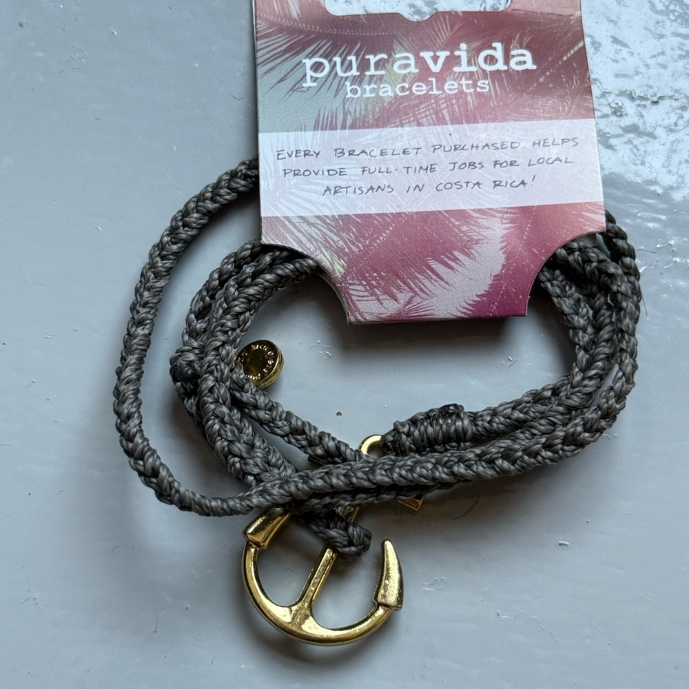 Pura Vida Gold Anchor Wrap Bracelet